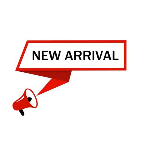 new arrival banner with megaphone icon new arrival new arrival sticker banner vector