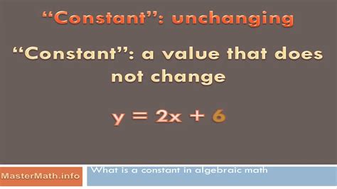 What Is A Constant In Algebraic Math Youtube