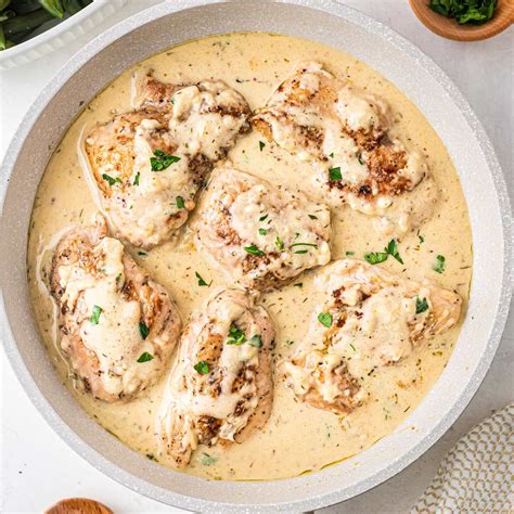 Chicken Thighs With Creamy Mustard Sauce The Chunky Chef