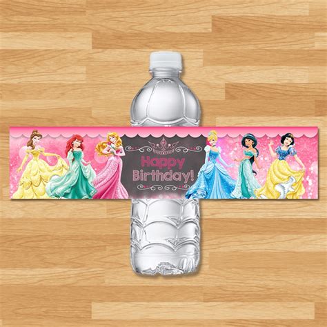 Disney Princess Drink Labels Disney Princess Water Bottle Labels