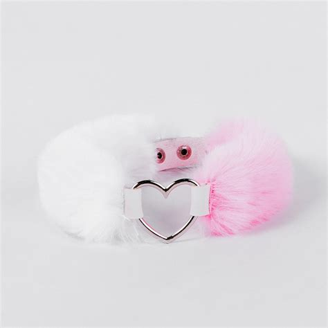 Multicolor Plush Stainless Steel Heart Shaped Sex Fluffy Fur Sex Toy
