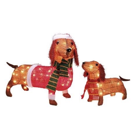 You can also drape garland over your mantel to. Set of 2 Light Up Wiener Dogs Outdoor Decoration Set