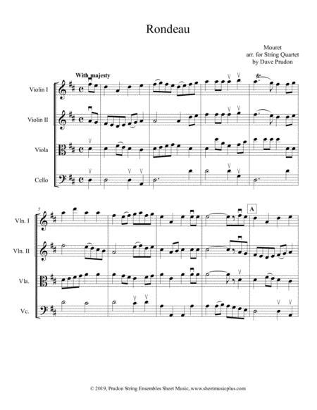 Mouret Rondeau For String Quartet By Jean Joseph Mouret 1682 1738