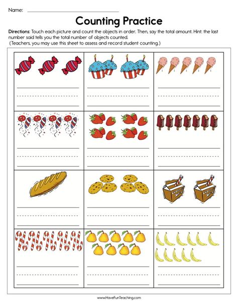 Counting Practice Worksheet Worksheets 99worksheets