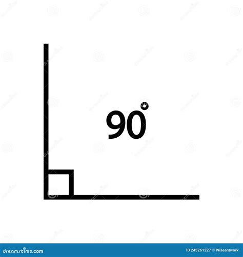90 Degree Angle Icon Of 90 Degree Acute Angle Symbol For Measure And
