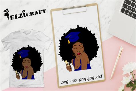 Graduated Afro Woman Design Graphic By Elzicraft · Creative Fabrica
