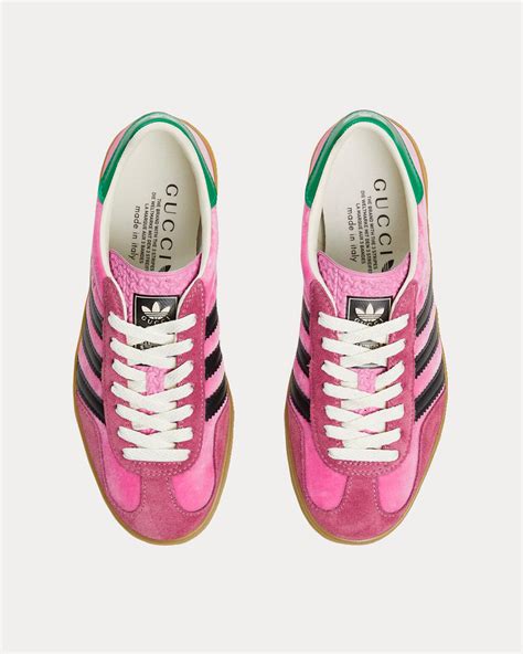 Adidas X Gucci Gazelle Pink Velvet Low Top Sneakers Sneak In Peace
