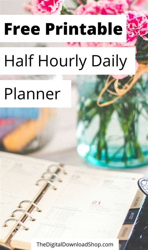 Free Printable Half Hourly Daily Planner In 2020 Daily Planner Hourly