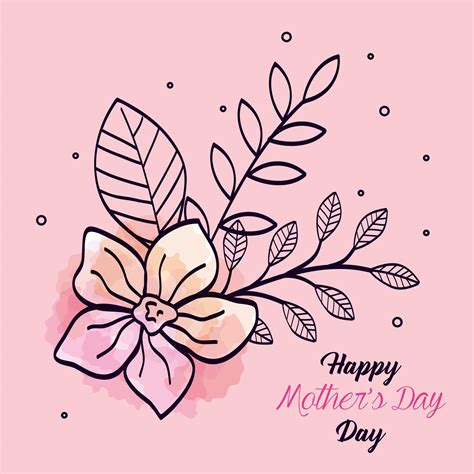 Happy Mother Day Card With Flowers Decoration 1909825 Vector Art At Vecteezy