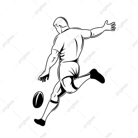 Retro Woodcut Style Illustration Of A Rugby Player Or Kicker Drop