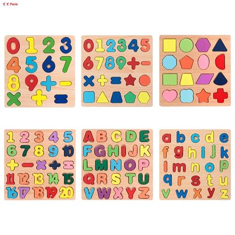 Wooden Education Puzzle Alphabet Numbers 20×20cm Shopee Philippines