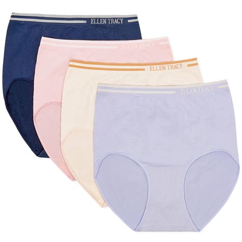 Novelty And More Ellen Tracy Womens Full Brief Seamless Logo Panties