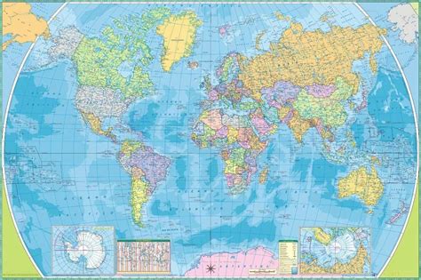 Mapamundi Mural Gigante Mapa Mundial Con Nombres Cartulina 69900