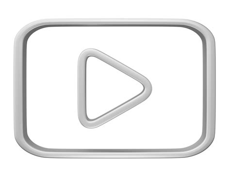 3d Silver Youtube Logo Icon Isolated On Transparent Background