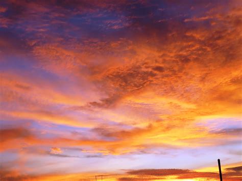 Orange Clouds Sky Sunset Clouds Hd Wallpaper