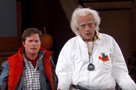 Marty Mcfly And Doc Brown Head Back To The Future And Crash Land On Jimmy Kimmel S Show London