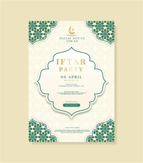 Premium Psd Elegant Ramadan Kareem Iftar Party Invitation Card
