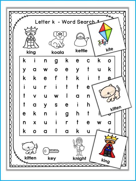 Alphabet Word Search Puzzles Kindergarten Reading Activities