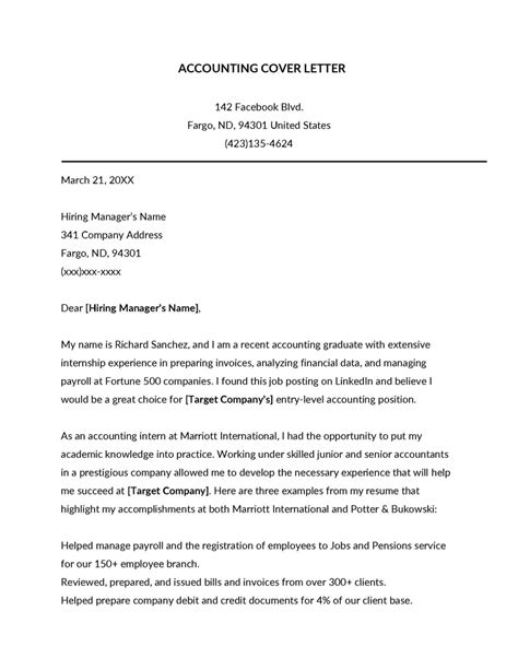 Accounting Cover Letter Examples How To Write Free Templates