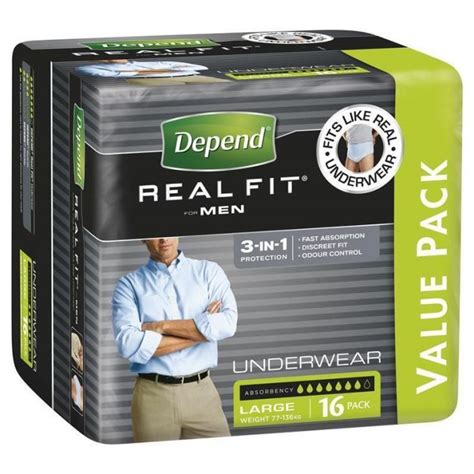 Depend Real Fit For Men Underwear Large 4 Packs Of 8