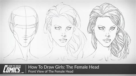 How To Draw Girls The Female Face Front View Of The Female Head