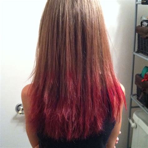 Pin By Victoria Anne Strong On Fashion Red Dip Dye Hair Dip Dye Hair