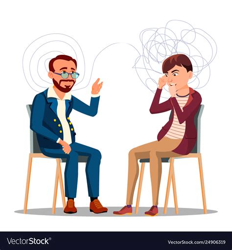 Patient At Psychiatry Counseling Psychotherapy Vector Image