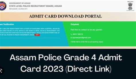 Assam Police Admit Card Released SLPRB Grade Posts
