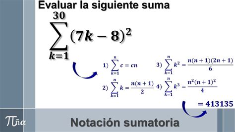 Propiedades Y Fórmulas De La Sumatoria Notación Sumatoria Ejemplo 4
