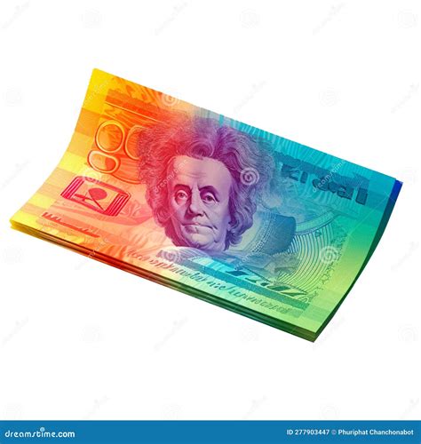 Banknote In 3d Style Trending Color Palette With Generative Ai Stock