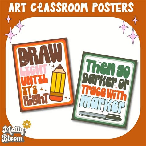 Art Classroom Rules And Procedure Poster Bundle Art Classroom Etsy