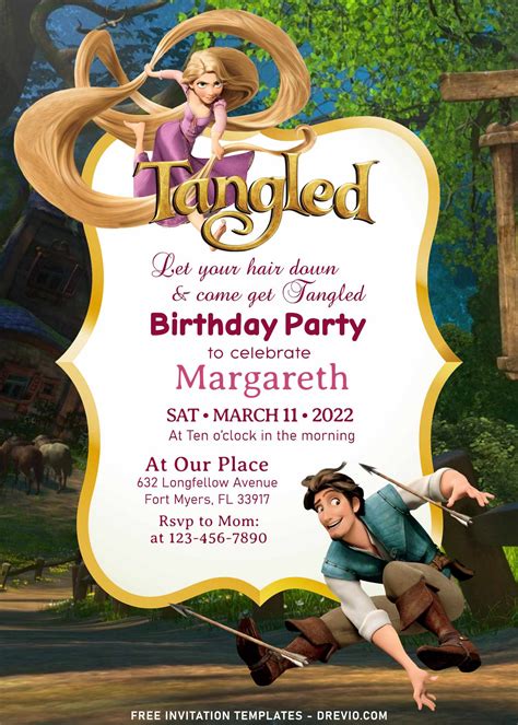 11 Disney Tangled Birthday Invitation Templates Download Hundreds
