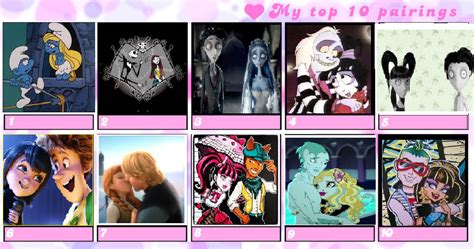 My Top 10 Favorite Couples By Smurfette123 On Deviantart