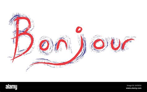 Bonjour Significa Hola En Francés Saludo Con Letras De Manos Con