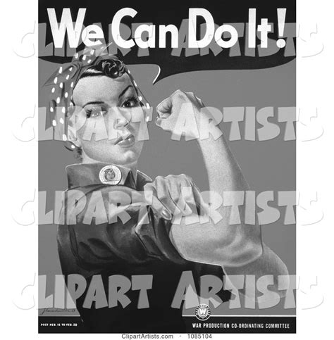 We Can Do It Rosie The Riveter In Black And White Clipart By Jvpd