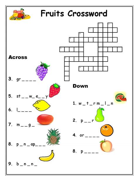 Kids Printable Crossword Puzzles