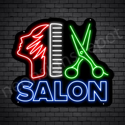 Hair Salon Neon Sign Hair Salon Women Scissor And Comb Neon Signs Depot