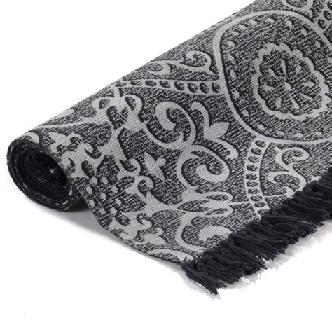Dieser schöne teppich verbindet die stile der schwestern auf wunderbare weise. Kelim-Teppich Baumwolle 120x180 cm mit Muster Grau ...