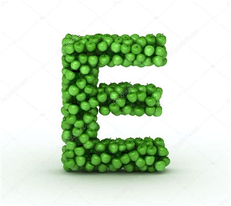 Letra E Alfabeto De Manzanas Verdes Fotografía De Stock © Iunewind