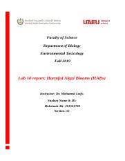 Lab Toxi Docx Faculty Of Science Department Of Biology