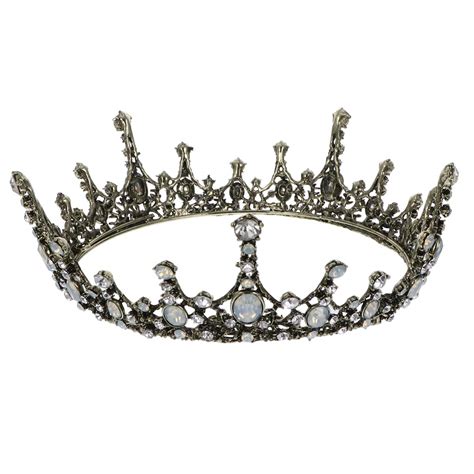 Solustre Baroque Crown Rhinestone Bridal Crown Vintage