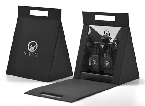 Black Silver Luxury Classy Triangular Pyramid Box Packaging Innovative