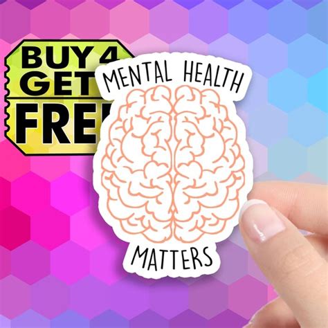Mental Health Matters Inspiration Sticker Brain Vine Stickers Etsy