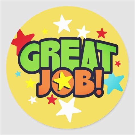 Great Job Stars Employee Recognition Stickers Zazzle Motivation For