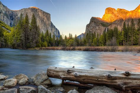 Yosemite National Park River Waterfall Trees Landscape Wallpapers
