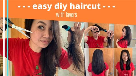 How To Cut Your Own Hair With Layers Diy Haircut Tutorial Youtube