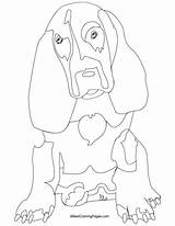 Coloring Basset Hound Bestcoloringpages Dog Template sketch template
