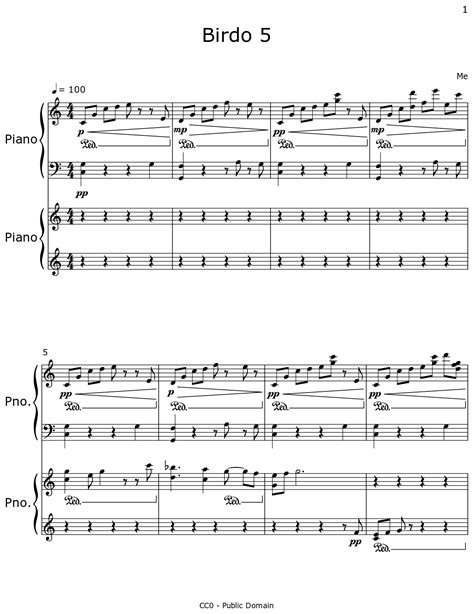 Birdo 5 - Sheet music for Piano