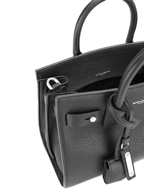 Saint Laurent Sac De Jour Leather Nano Handbag In Black Lyst