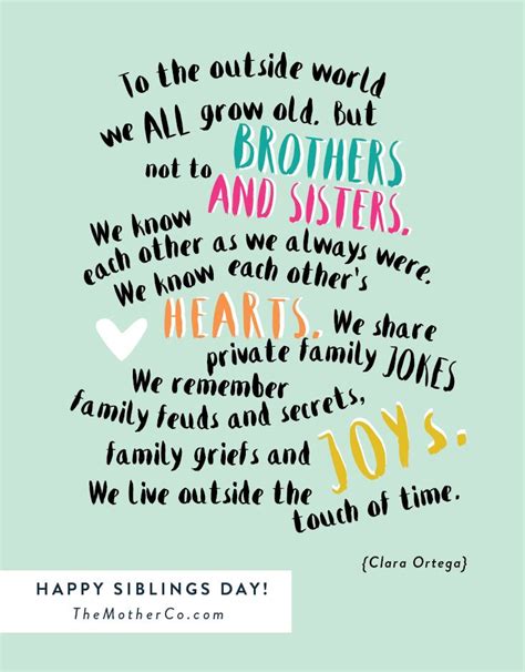 Share our brothers sister quotes with luv. Happy National Siblings Day | Siblings day quotes, Sibling ...